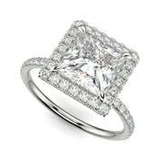 Catalina Princess Pave Halo 4 Prong Claw Set Engagement Ring - Nivetta